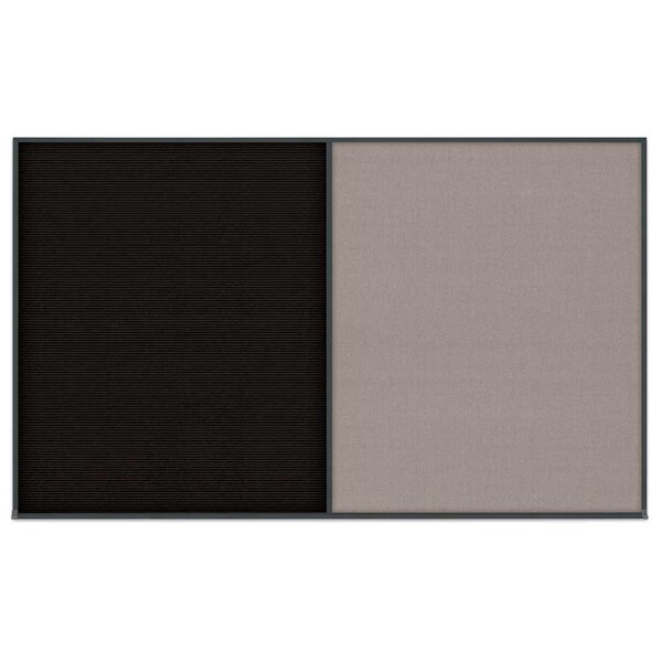 United Visual Products Single Door Radius Corkboard, 36"x36", Hea, UV7012RC-SATIN-PEARL UV7012RC-SATIN-PEARL - main